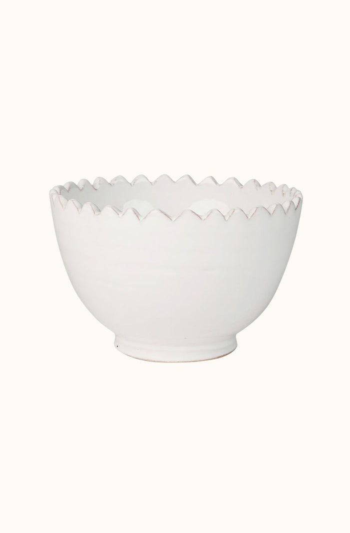 Moroccan White Zigzag Bowl - Medium