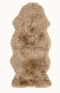 New Zealand Long Wool Sheepskin Rug  - Taupe - 1.5 Sheepskins
