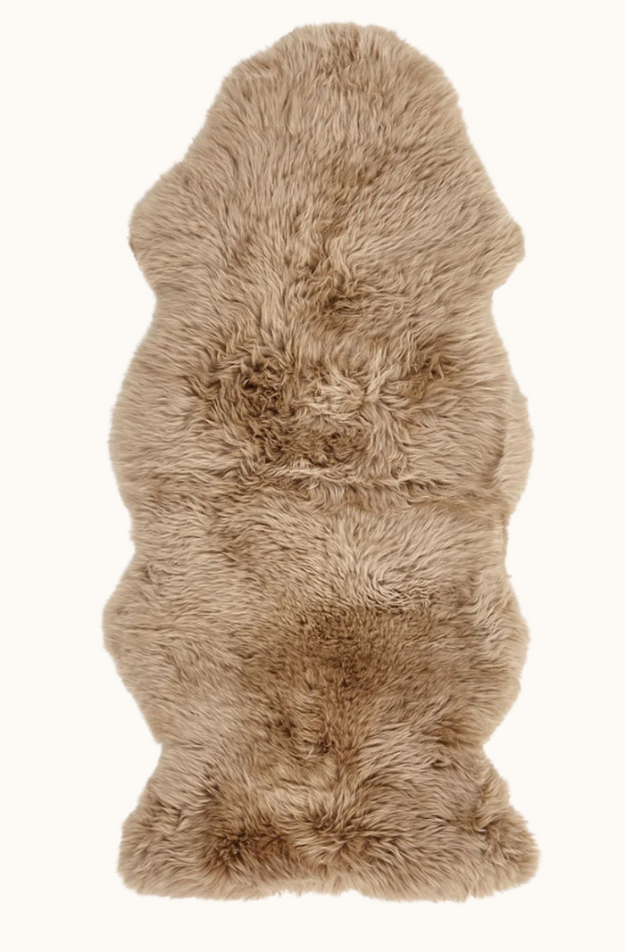 New Zealand Long Wool Sheepskin Rug  - Taupe - 1.5 Sheepskins