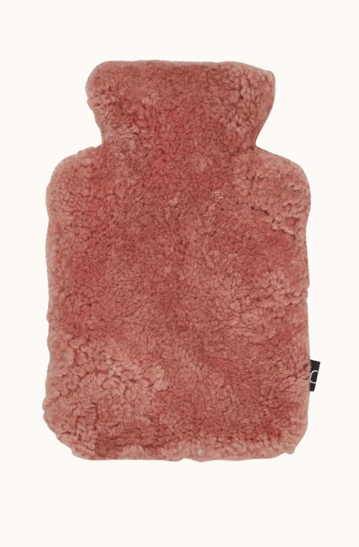 New Zealand Short Wool Hot Water Bottle - Coral Rose