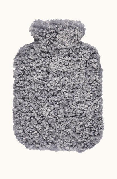 New Zealand Short Wool Hot Water Bottle - Light Grey