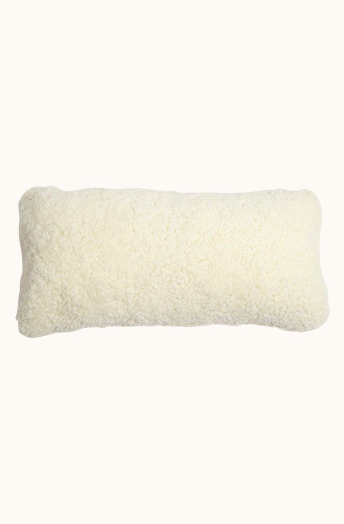 New Zealand Short Curly Wool Cushion - Ivory