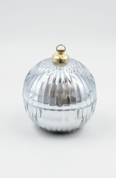 Candle - Christmas Bauble Silver - Christmas Cheer