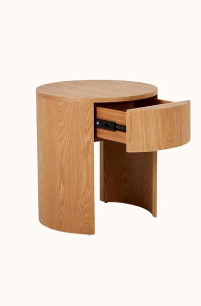 Oberon Crescent Bedside Table - Natural Ash