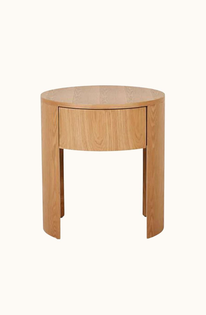 Oberon Crescent Bedside Table - Natural Ash
