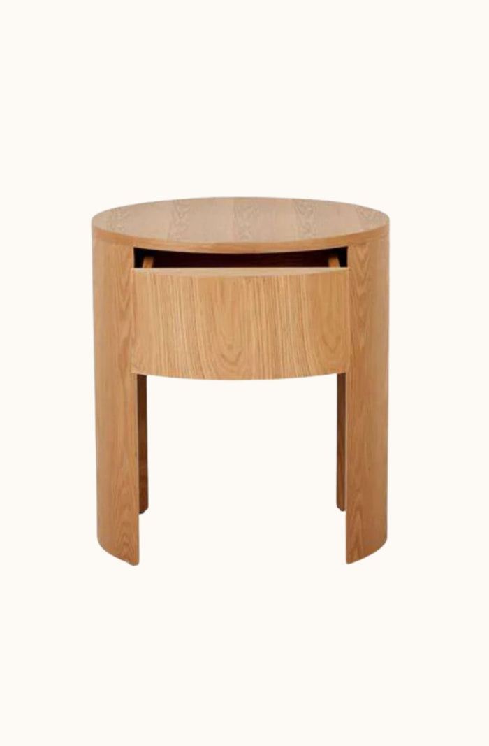 Oberon Crescent Bedside Table - Natural Ash