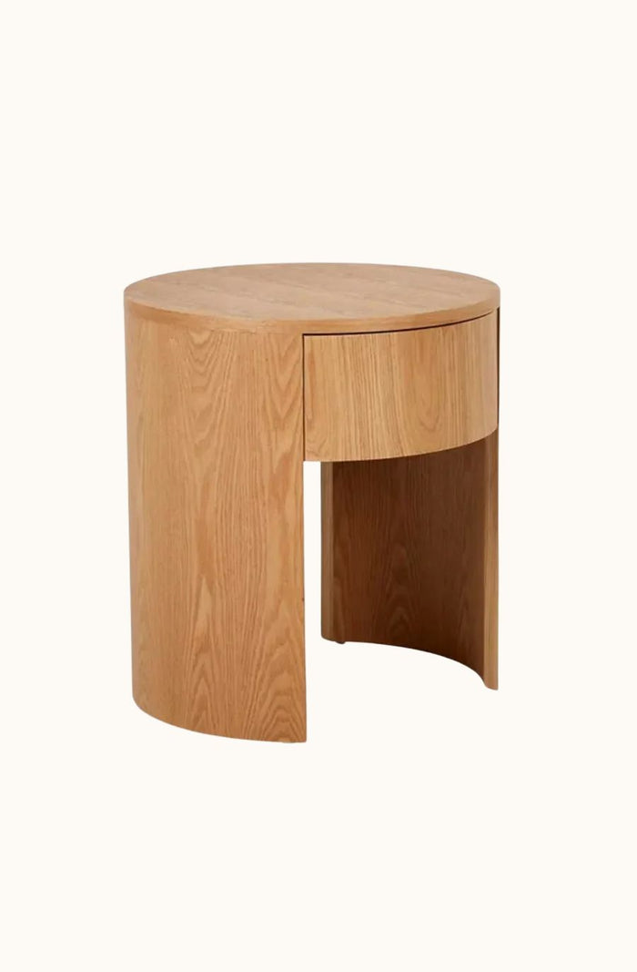 Oberon Crescent Bedside Table - Natural Ash