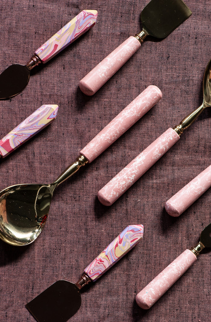 Cheese Knife Set - Pink Marble