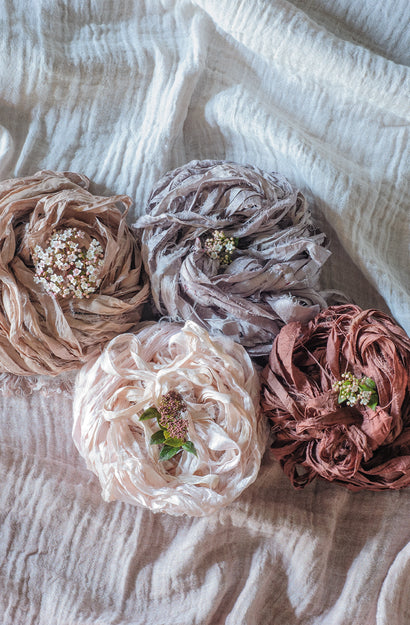 Silk Sari Ribbon - Dusky Mauve