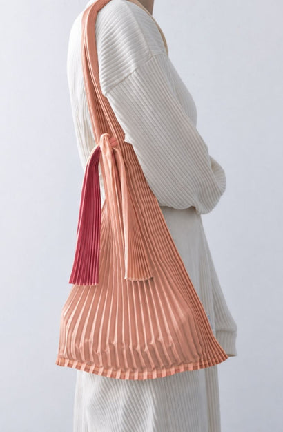 Pleated Bag - Bordeaux/Pink Beige