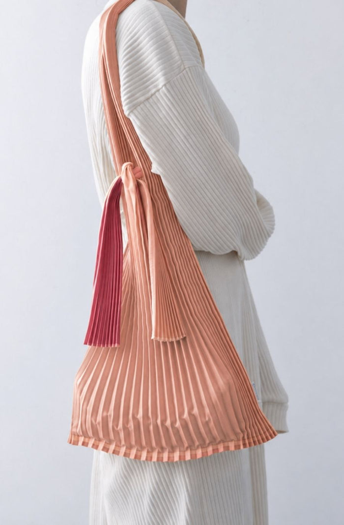 Pleated Bag - Bordeaux/Pink Beige