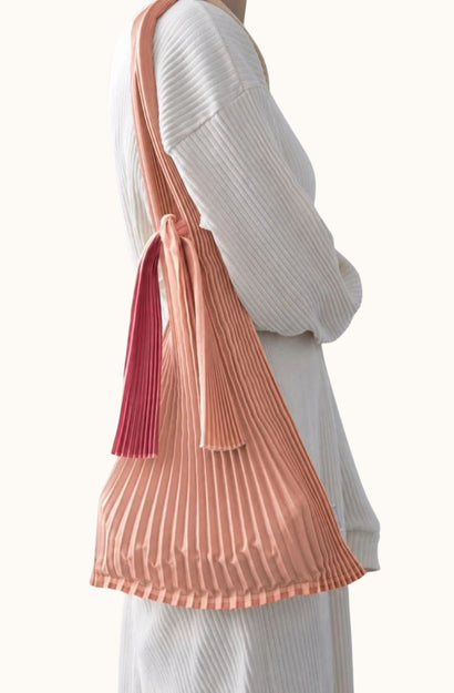 Pleated Bag - Bordeaux/Pink Beige