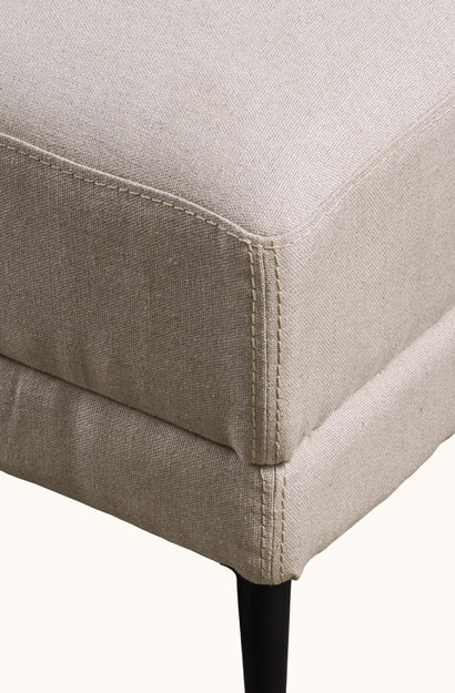 Renzo Natural Linen Ottoman