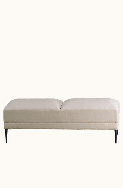 Renzo Natural Linen Ottoman