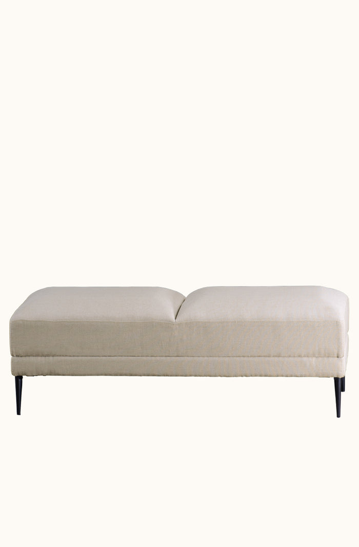 Renzo Natural Linen Ottoman