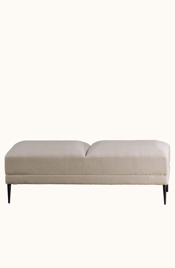 Renzo Natural Linen Ottoman