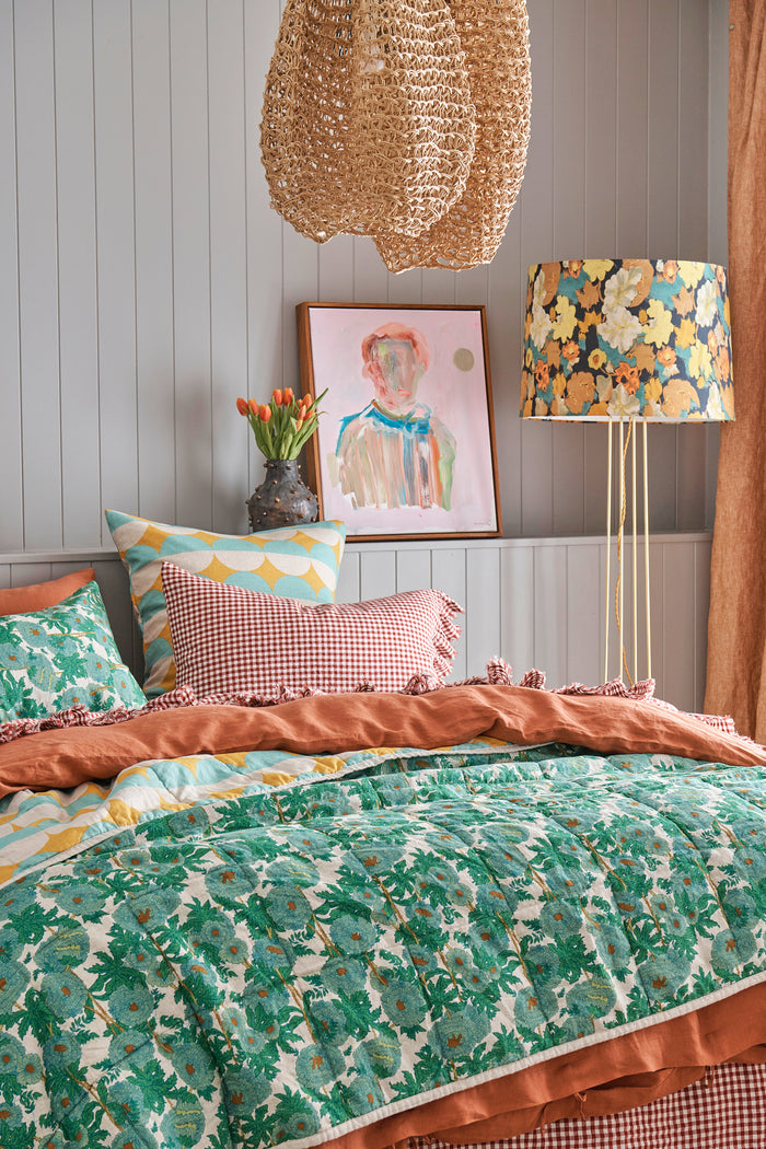 Mulberry Gingham Ruffle Pillowcase - Set of 2