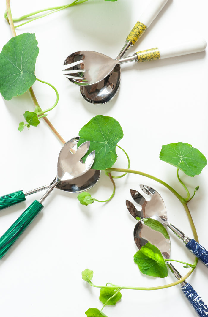 Salad Servers - Ochre/Ivory
