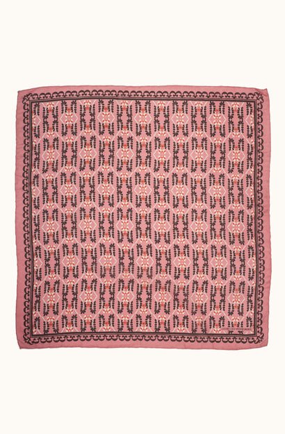 Silk Scarf - Albertine Rose - Square
