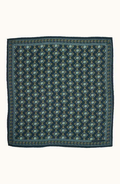Silk Scarf - Natasha Marine - Square