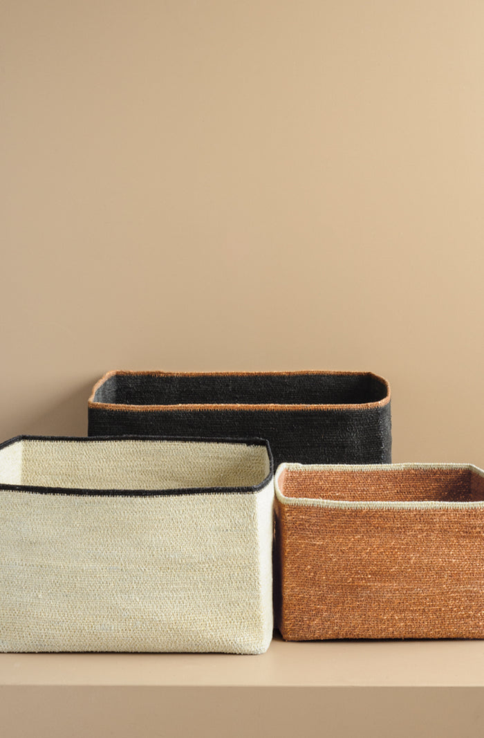 Scatola Natural/Black Basket Medium