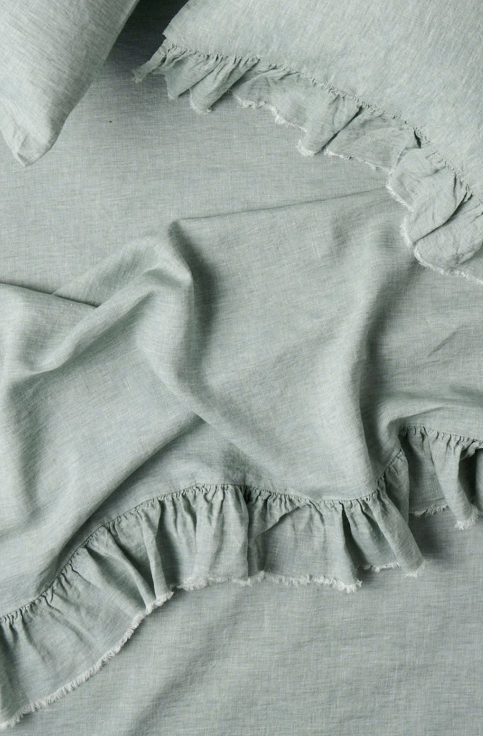 Fog Ruffle Flat Sheet
