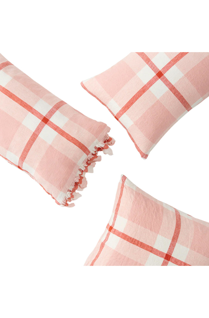 Floss Check Ruffle Pillowcase - Set of 2