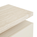 Float Marble Bedside Table - Travertine/Shell