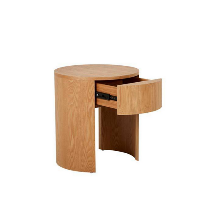 Oberon Crescent Bedside Table - Natural Ash