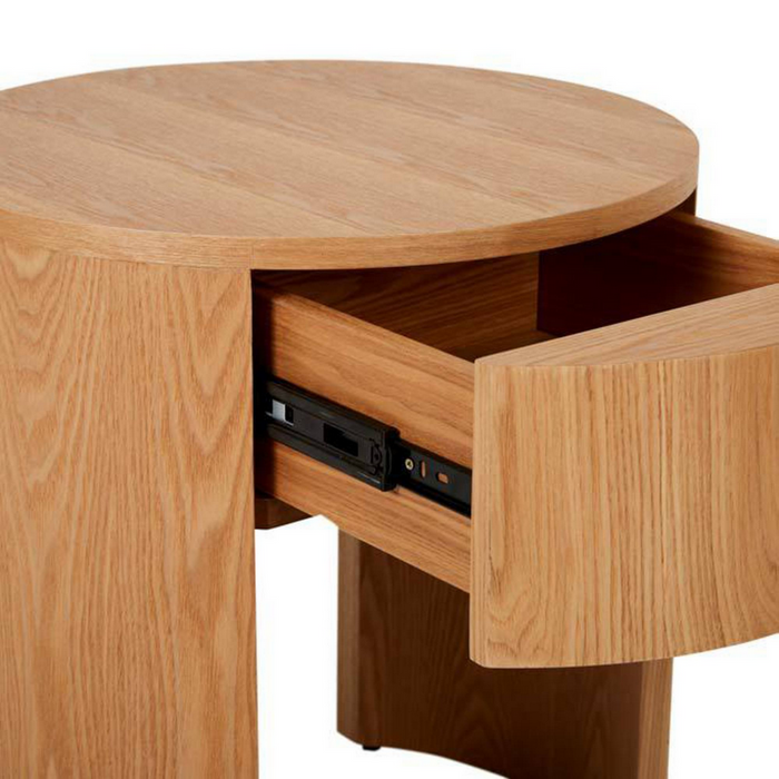 Oberon Crescent Bedside Table - Natural Ash