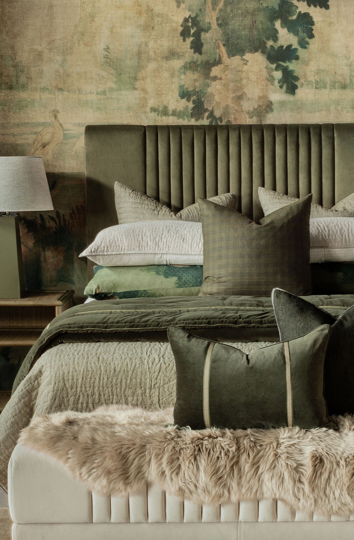Deep Moss Plaid Cushion