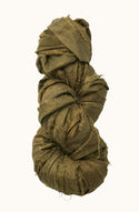 Silk Sari Ribbon - Antique Moss