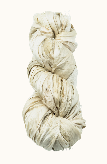 Silk Sari Ribbon - Champagne