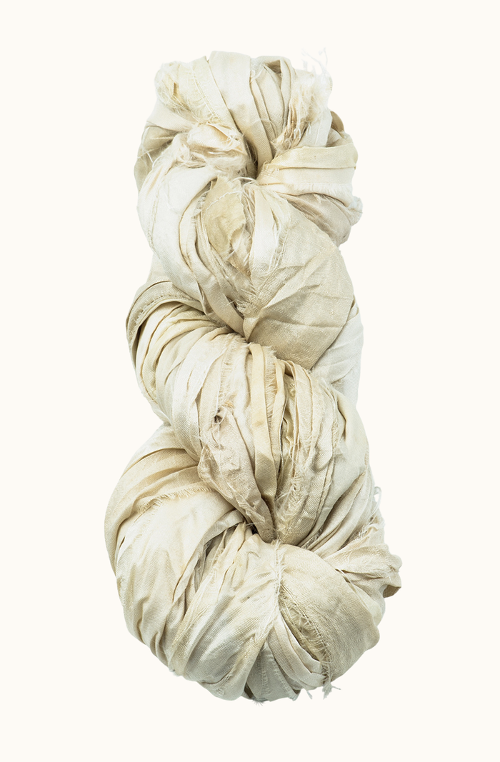 Silk Sari Ribbon - Champagne
