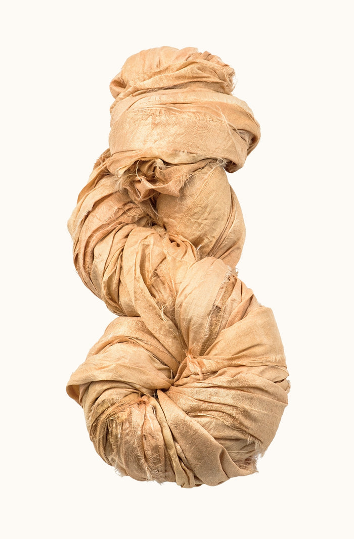 Silk Sari Ribbon - Clay