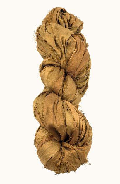 Silk Sari Ribbon - Dark Ochre
