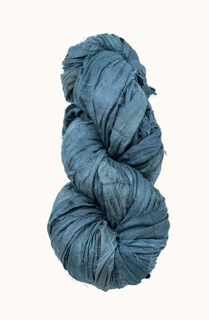 Silk Sari Ribbon - Indigo