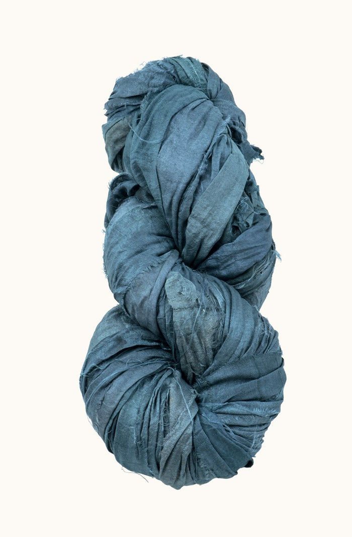 Silk Sari Ribbon - Indigo