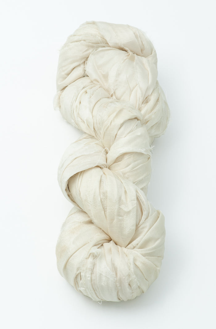 Silk Sari Ribbon - Ivory