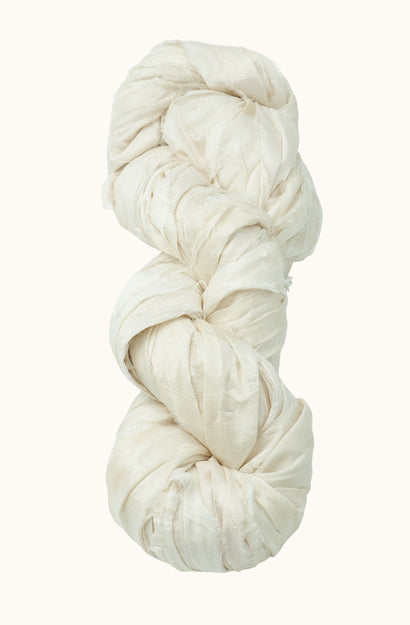 Silk Sari Ribbon - Ivory