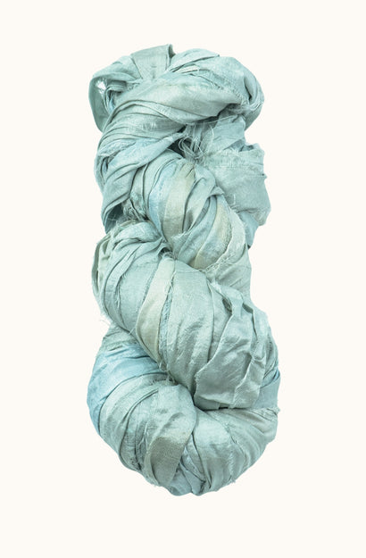 Silk Sari Ribbon - Sky