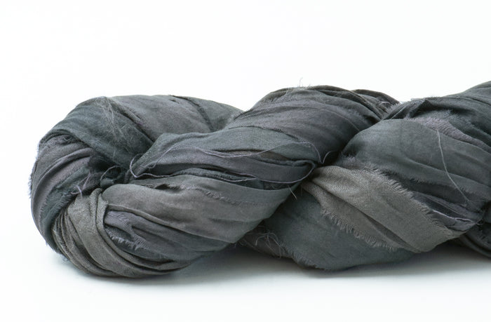 Silk Sari Ribbon - Slate