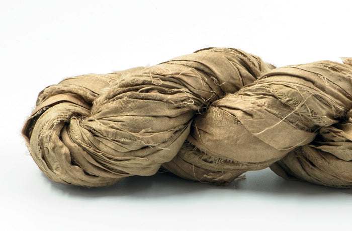 Silk Sari Ribbon - Taupe