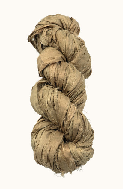 Silk Sari Ribbon - Taupe
