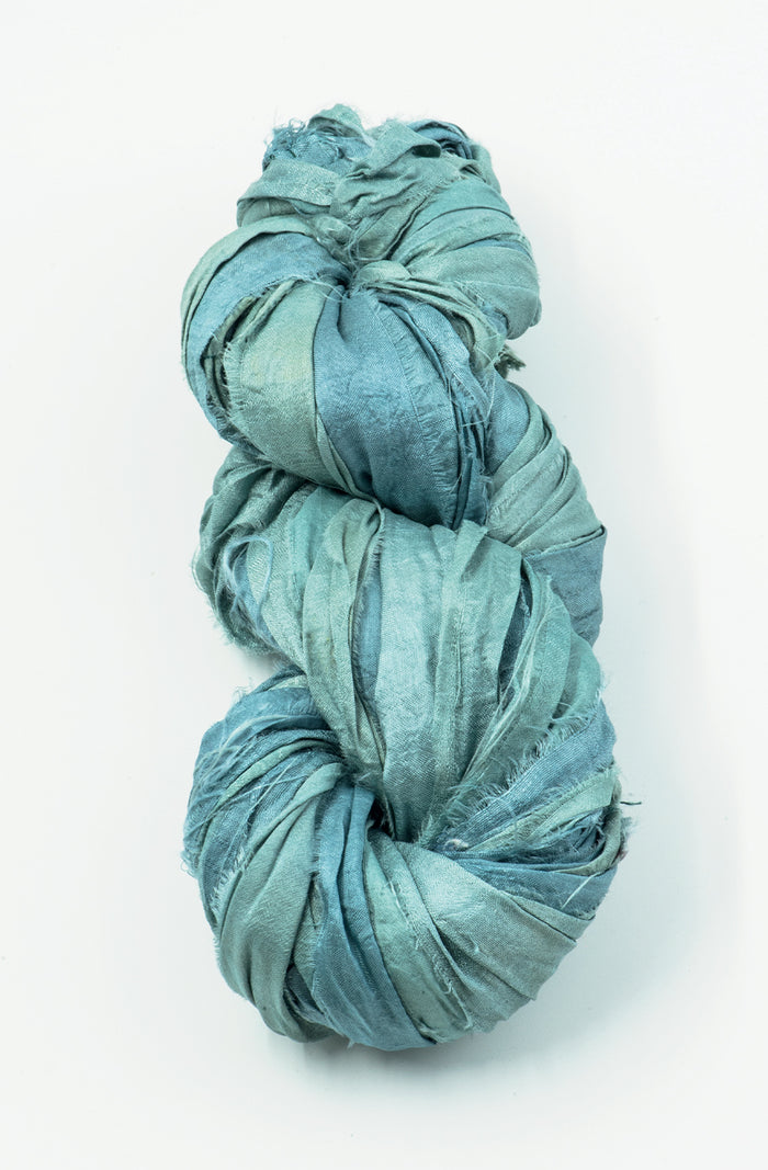 Silk Sari Ribbon - Teal