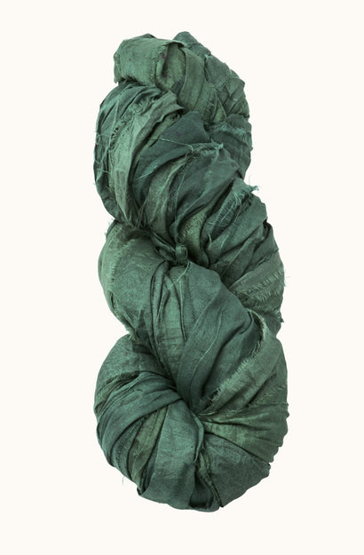 Silk Sari Ribbon - Green