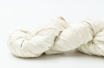 Silk Sari Ribbon - Ivory