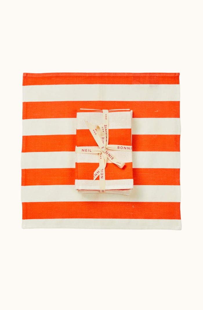 Red Stripe Napkin Set