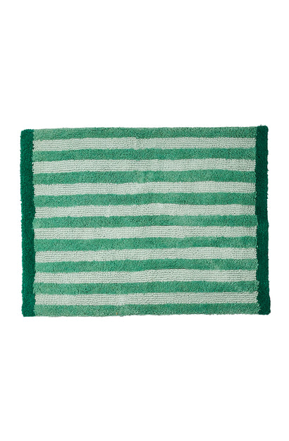 Stripe Reversible Green Bath Mat