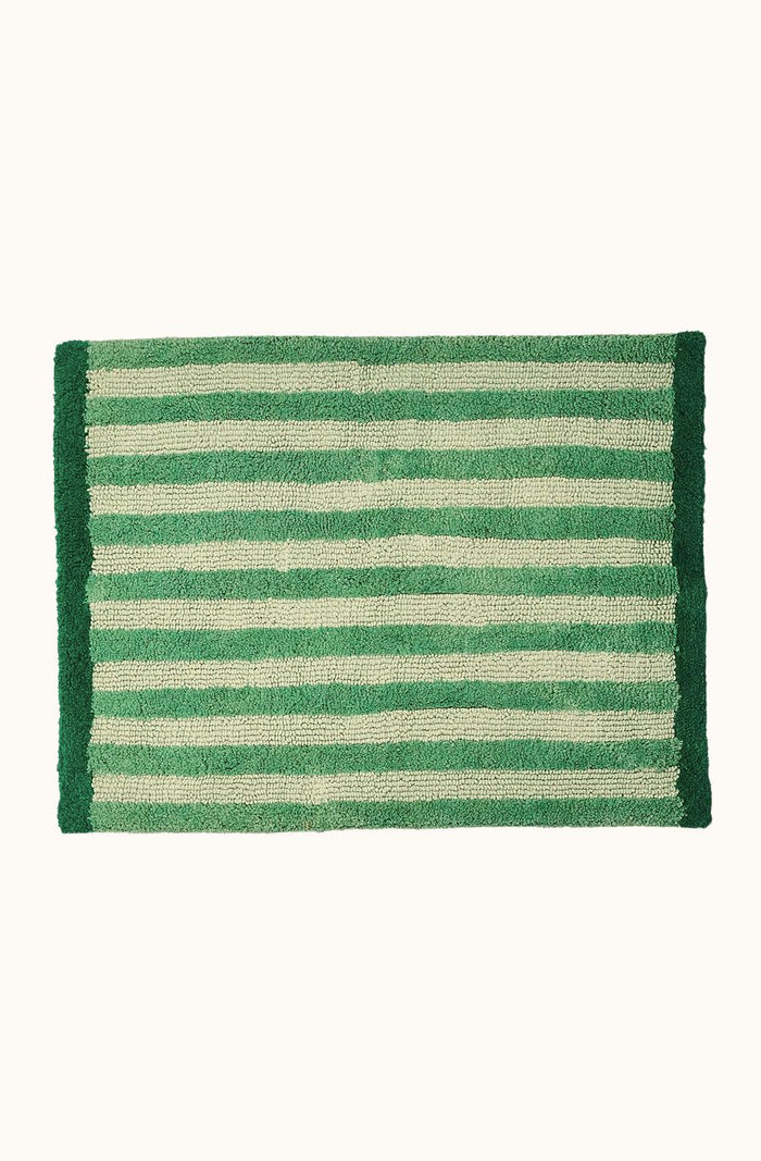 Stripe Reversible Green Bath Mat